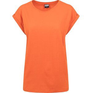 Dámské volné tričko Urban Classics s ohrnutými rukávky 100% bavlna Barva: Svítivě oranžová, Velikost: 4XL