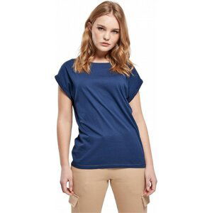 Dámské volné tričko Urban Classics s ohrnutými rukávky 100% bavlna Barva: modrá vesmírná, Velikost: S