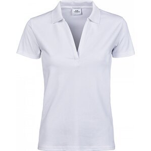 Tee Jays Luxusní dámská mini piké polokošile s výstřihem do véčka Barva: Bílá, Velikost: 3XL TJ1409