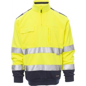 Payperwear Pánská mikina Vision s reflexními pruhy 3M Barva: žlutá fluo - modrá námořní, Velikost: XL