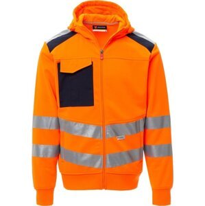 Payperwear Mikina Leader s kapucí a reflexními pruhy Barva: oranžová fluo - modrá námořní, Velikost: 4XL