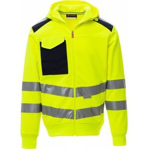 Payperwear Mikina Leader s kapucí a reflexními pruhy Barva: žlutá fluo - modrá námořní, Velikost: 5XL