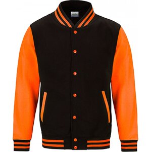 Pánská kontrastní bunda Varsity Just Hoods Barva: černá - oranžová, Velikost: XXL JH044