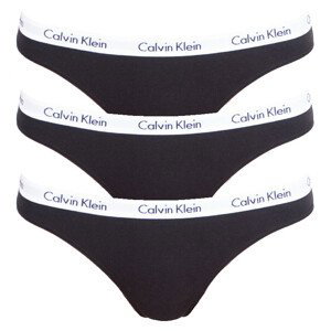 3PACK dámská tanga Calvin Klein černá (QD3587E-001) M