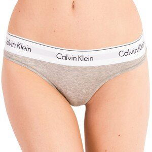 Dámská tanga Calvin Klein nadrozměr šedá (QF5117E-020) XL