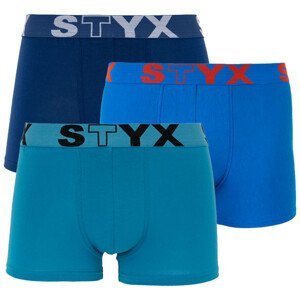 3PACK pánské boxerky Styx sportovní guma modré (G9676869) L