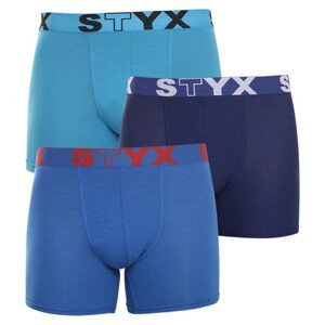 3PACK pánské boxerky Styx long sportovní guma modré (U9676869) XL