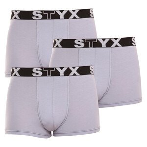 3PACK pánské boxerky Styx sportovní guma šedé (G10676767) S