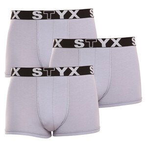 3PACK pánské boxerky Styx sportovní guma šedé (G10676767) XL, trenky / trenýrky