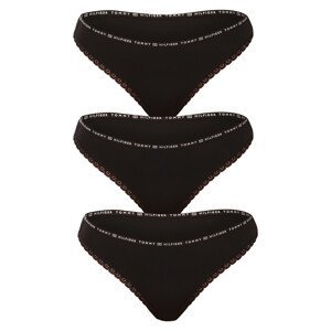 3PACK dámská tanga Tommy Hilfiger černá (UW0UW02824 0R7) XL