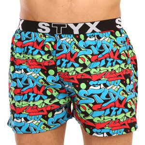 Pánské trenky Styx art sportovní guma graffiti (B1255) XL