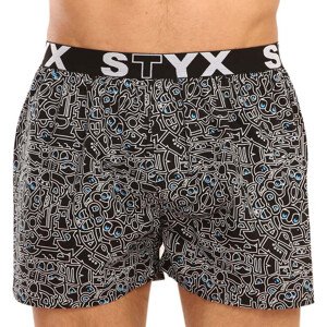 Pánské trenky Styx art sportovní guma doodle (B1256) M