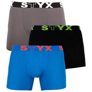 3PACK pánské boxerky Styx long sportovní guma vícebarevné (U9626763) XXL