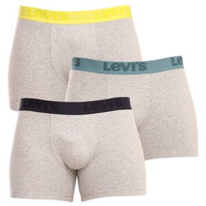 3PACK pánské boxerky Levis šedé (905045001 015) M