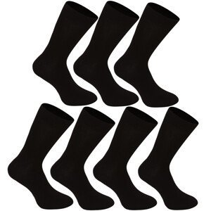 7PACK ponožky Nedeto vysoké bambusové černé (7NDTP001) L