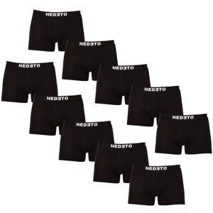 10PACK pánské boxerky Nedeto černé (10NDTB001-brand) XL