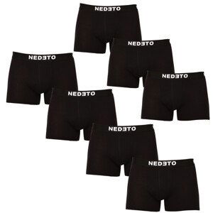 7PACK pánské boxerky Nedeto černé (7NDTB001-brand) XXL