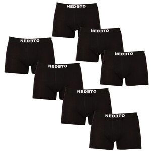 7PACK pánské boxerky Nedeto černé (7NDTB001-brand) M