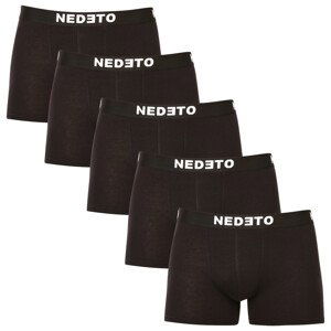 5PACK pánské boxerky Nedeto černé (5NDTB001-brand) XXL