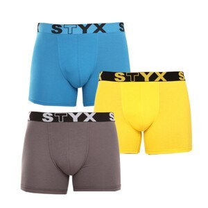 3PACK pánské boxerky Styx long sportovní guma vícebarevné (U9696863) S