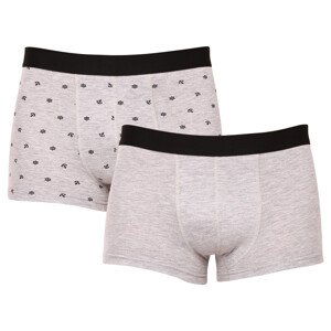 2PACK pánské boxerky Molvy šedé (MP-1071-BEU) XXL