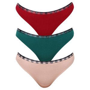 3PACK dámská tanga Tommy Hilfiger vícebarevná (UW0UW03921 0WQ) XL