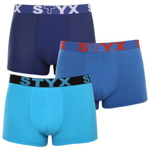 3PACK pánské boxerky Styx sportovní guma modré (3G96789) L