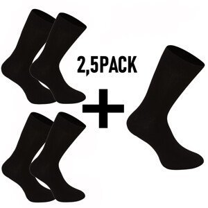2,5PACK ponožky Nedeto vysoké bambusové černé (2,5NDTP001) XL
