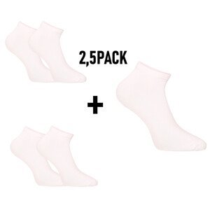 2,5PACK ponožky Nedeto nízké bambusové bílé (2,5NDTPN100) S
