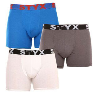 3PACK pánské boxerky Styx long sportovní guma vícebarevné (3U10137) XL