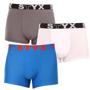 3PACK pánské boxerky Styx sportovní guma vícebarevné (3G10137) XXL