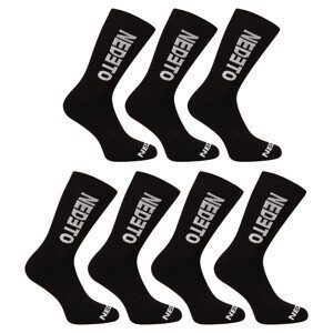 7PACK ponožky Nedeto vysoké černé (7NDTP001-brand) M