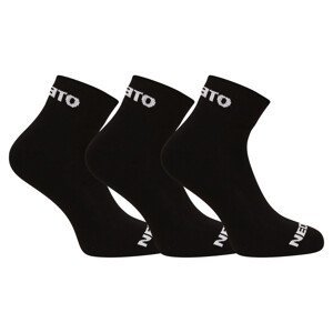 3PACK ponožky Nedeto kotníkové černé (3NDTPK001-brand) S