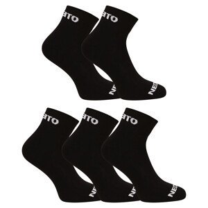 5PACK ponožky Nedeto kotníkové černé (5NDTPK001-brand) S