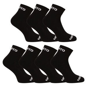 7PACK ponožky Nedeto kotníkové černé (7NDTPK001-brand) M