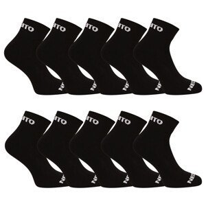 10PACK ponožky Nedeto kotníkové černé (10NDTPK001-brand) S