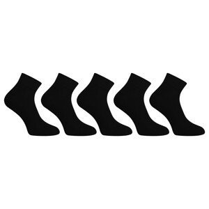 5PACK ponožky Nedeto kotníkové černé (5NDTPK1001) L