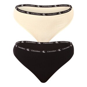 2PACK dámská tanga Calvin Klein vícebarevná (QD3990E-BP5) L