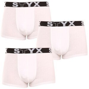 3PACK pánské boxerky Styx sportovní guma bílé (3G1061) M