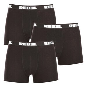3PACK pánské boxerky Nedeto Rebel černé (3NBR001) S