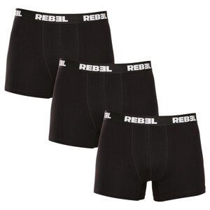 3PACK pánské boxerky Nedeto Rebel černé (3NBR001) L