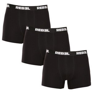 3PACK pánské boxerky Nedeto Rebel černé (3NBR001) XL