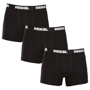 3PACK pánské boxerky Nedeto Rebel černé (3NBR001) 4XL