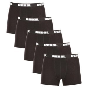 5PACK pánské boxerky Nedeto Rebel černé (5NBR001) XXL