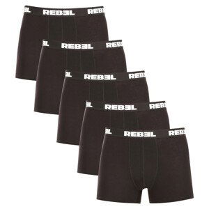 5PACK pánské boxerky Nedeto Rebel černé (5NBR001) 3XL