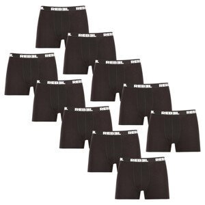 10PACK pánské boxerky Nedeto Rebel černé (10NBR001) XL