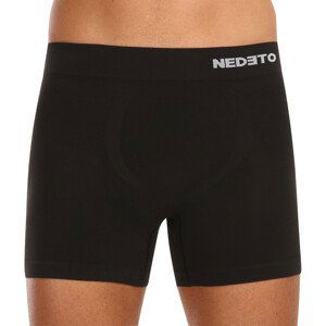 Pánské boxerky Nedeto bezešvé bambusové černé (NDTB001S) XXL, trenky / trenýrky