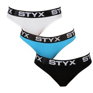 3PACK dámské kalhotky Styx sportovní guma vícebarevné (3IK96019) S