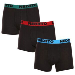 3PACK pánské boxerky Nedeto černé (3NB002) L