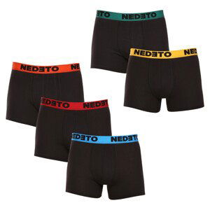 5PACK pánské boxerky Nedeto černé (5NB002b) XL